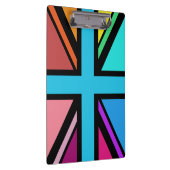 Union Jack/Flag mehrfarbig+Schwarz-Design Klemmbrett (Rechts)