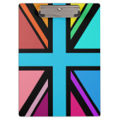Union Jack/Flag mehrfarbig+Schwarz-Design Klemmbrett (Vorderseite)
