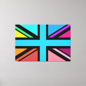 Union Jack/Flag mehrfarbig+Schwarz-Design Leinwanddruck (Vorderseite)