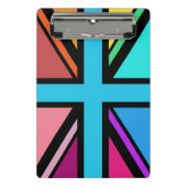 Union Jack/Flag mehrfarbig+Schwarz-Design Mini Klemmbrett (Vorderseite)