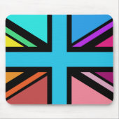Union Jack/Flag mehrfarbig+Schwarz-Design Mousepad (Vorne)