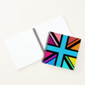 Union Jack/Flag mehrfarbig+Schwarz-Design Notizblock (Innenseite)