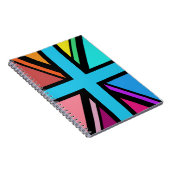 Union Jack/Flag mehrfarbig+Schwarz-Design Notizblock (Rechte Seite)