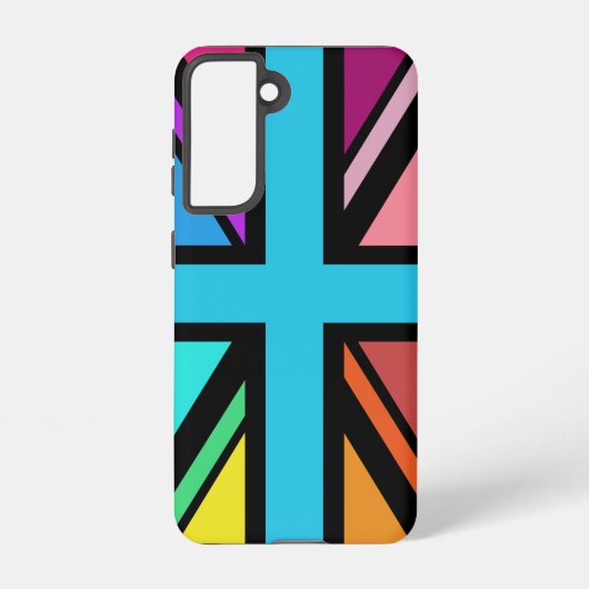 Union Jack/Flag mehrfarbig+Schwarz-Design Samsung Galaxy Hülle (Rückseite)