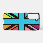 Union Jack/Flag mehrfarbig+Schwarz-Design Samsung Galaxy Hülle (Rückseite (Horizontal))
