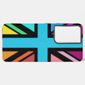 Union Jack/Flag mehrfarbig+Schwarz-Design Samsung Galaxy Hülle (Linke Seite)