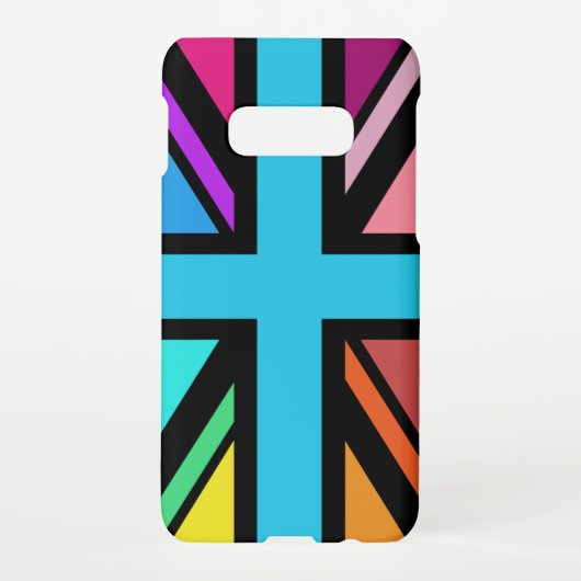 Union Jack/Flag mehrfarbig+Schwarz-Design Samsung Galaxy Hülle (Rückseite)
