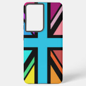 Union Jack/Flag mehrfarbig+Schwarz-Design Samsung Galaxy Hülle (Rückseite)