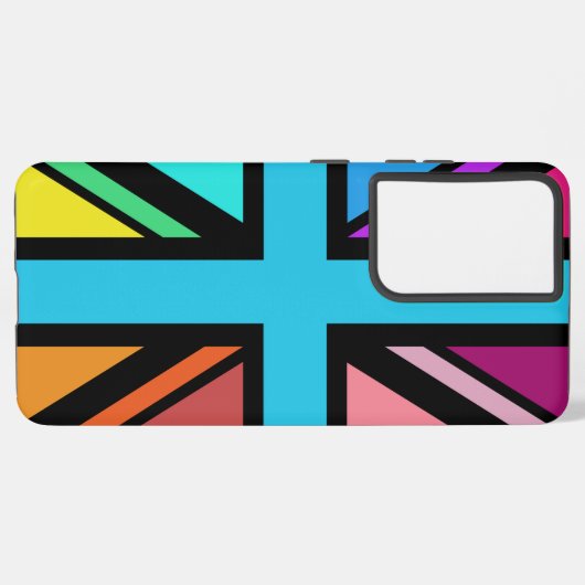 Union Jack/Flag mehrfarbig+Schwarz-Design Samsung Galaxy Hülle (Rückseite (Horizontal))