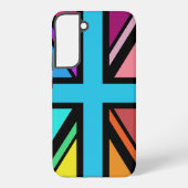 Union Jack/Flag mehrfarbig+Schwarz-Design Samsung Galaxy Hülle (Rückseite)