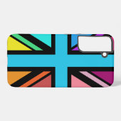 Union Jack/Flag mehrfarbig+Schwarz-Design Samsung Galaxy Hülle (Rückseite (Horizontal))