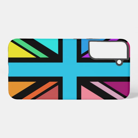 Union Jack/Flag mehrfarbig+Schwarz-Design Samsung Galaxy Hülle (Rückseite (Horizontal))