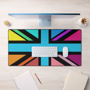 Union Jack/Flag mehrfarbig+Schwarz-Design Schreibtischunterlage