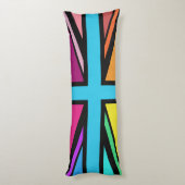 Union Jack/Flag mehrfarbig+Schwarz-Design Seitenschläferkissen (Rückseite (Vertikal))