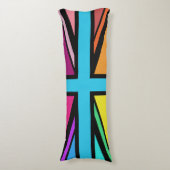 Union Jack/Flag mehrfarbig+Schwarz-Design Seitenschläferkissen (Vorderseite Vertikal)