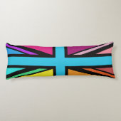 Union Jack/Flag mehrfarbig+Schwarz-Design Seitenschläferkissen (Rückseite)