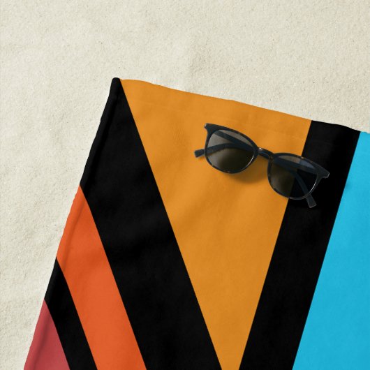 Union Jack/Flag mehrfarbig+Schwarz-Design Strandtuch (Beispiel)