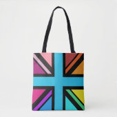 Union Jack/Flag mehrfarbig+Schwarz-Design Tasche (Vorderseite)