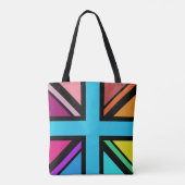 Union Jack/Flag mehrfarbig+Schwarz-Design Tasche (Rückseite)