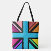 Union Jack/Flag mehrfarbig+Schwarz-Design Tasche (Vorderseite)