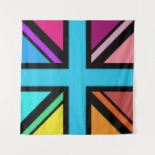 Union Jack/Flag mehrfarbig+Schwarz-Design Wandteppich (Vorderseite (Horizontal))