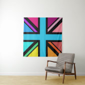Union Jack/Flag mehrfarbig+Schwarz-Design Wandteppich (Beispiel (Horizontal))