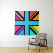 Union Jack/Flag mehrfarbig+Schwarz-Design Wandteppich (Beispiel)