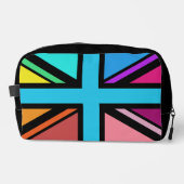 Union Jack/Flag mehrfarbig+Schwarz-Design Waschbeutel (Vorderseite)
