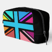 Union Jack/Flag mehrfarbig+Schwarz-Design Waschbeutel (Rechte Ecke)