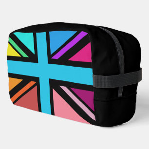 Union Jack/Flag mehrfarbig+Schwarz-Design Waschbeutel