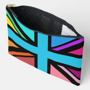 Union Jack/Flag mehrfarbig+Schwarz-Design Zubehörtasche