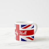 Union Jack Flag mit funny Zitat Espressotasse (Vorderseite Rechts)