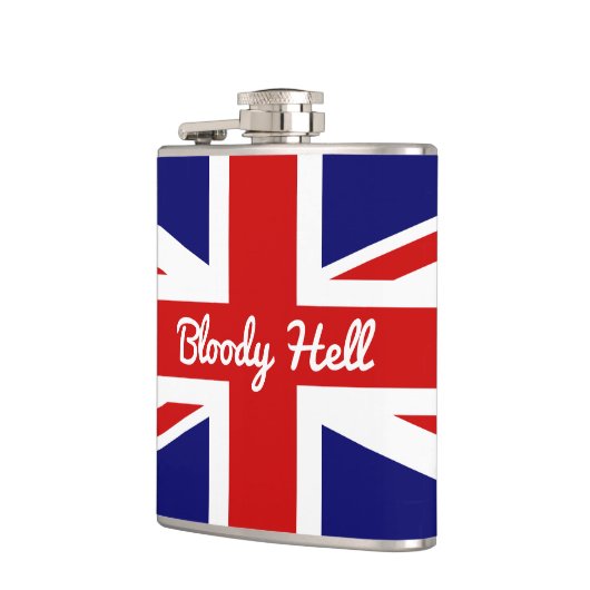 Union Jack Flag mit funny Zitat Flachmann (Links)