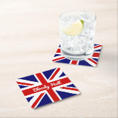 Union Jack Flag mit funny Zitat Rechteckiger Pappuntersetzer (Vor Ort)