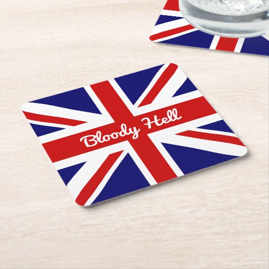 Union Jack Flag mit funny Zitat Rechteckiger Pappuntersetzer (angewinkelt)