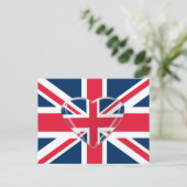 Union Jack Flag mit Herzdesign Postkarte (Stehend Vorderseite)