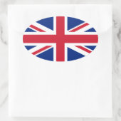 Union Jack Flag Ovaler Aufkleber (Tasche)