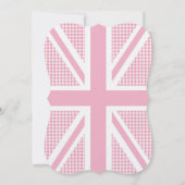 Union Jack Flag Pastell Pink Gingham Einladung (Rückseite)