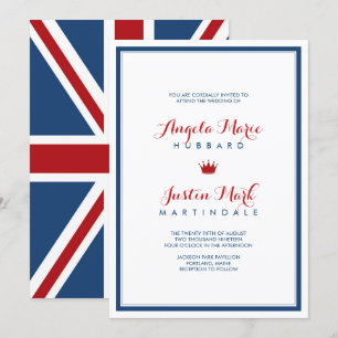 Union Jack Flag Patriotic Wedding 2 Einladung