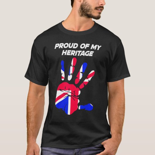 Union Jack Flag Printed Palm T-Shirt (Vorderseite)