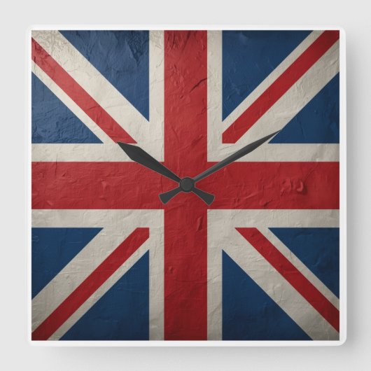 Union Jack flag Quadratische Wanduhr (Vorderseite)