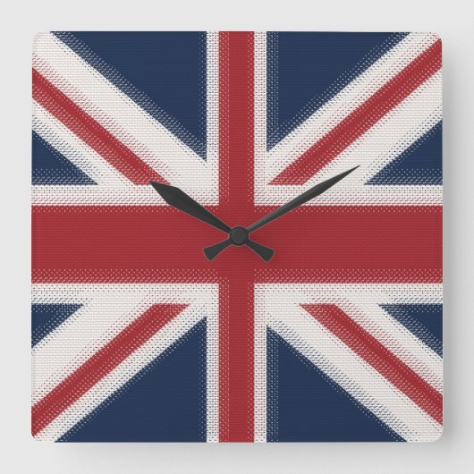 Union Jack Flag Quadratische Wanduhr (Vorderseite)