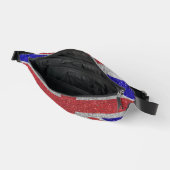 Union Jack Flag Red White and Blue Glitzer Glam Bauchtasche (Offen)