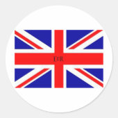 Union Jack Flag Runder Aufkleber (Vorderseite)
