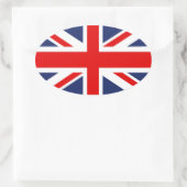 Union Jack Flag Vereinigtes Königreich Ovaler Aufkleber (Tasche)