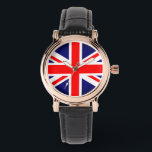 Union Jack Flag Watch Armbanduhr<br><div class="desc">Women's watch with image of the Union Jack Flag,  in red,  white and blue.</div>