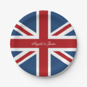 Union Jack Flag Wedding Pappteller (Vorderseite)