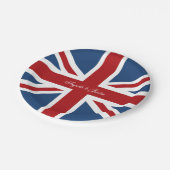 Union Jack Flag Wedding Pappteller (Schrägansicht)