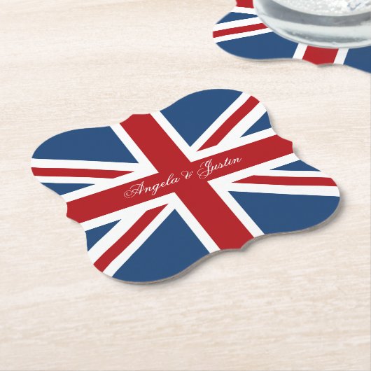 Union Jack Flag Wedding Untersetzer (angewinkelt)