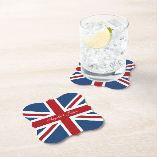 Union Jack Flag Wedding Untersetzer (Vor Ort)